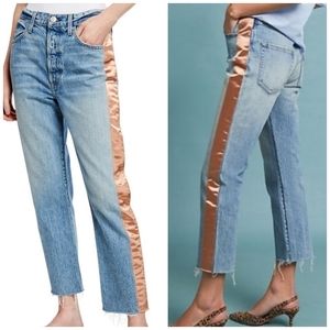 AMO Denim Ribbon Loverboy Jeans in Blue Indigo Adobe Size 29